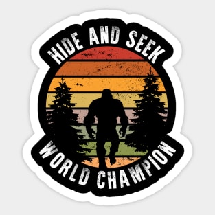 Retro Bigfoot Hide & Seek World Champion Sticker